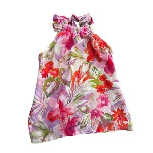 Tommy Bahama Halter Top Floral Loose Fit Lined Blouse XXS/TTP